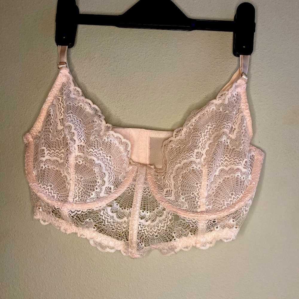 Pastel Pink Victoria's Secret Lace Bustier Bra